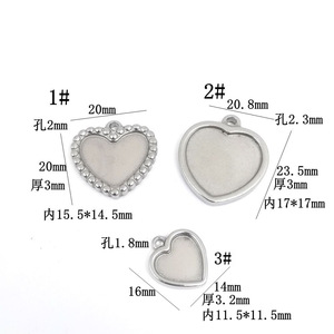 ฐานจี้รูปหัวใจสแตนเลสสำหรับทำเครื่องประดับ DIY สร้อยข้อมือ สร้อยคอ จี้แฟชั่น ขายส่ง - Product Image 2