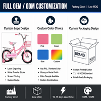 Bicicleta Económica para Niños y Niñas de 14/16 Pulgadas con Horquilla de Acero y Pedales Rosados, Bicicletas Económicas para Niños