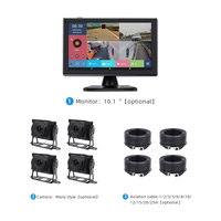 AI Intellint 10,1 "WiFi Android pantalla táctil Monitor de coche navegación de coche para camiones/autobuses/RVs registros punto ciego BSD DVR para coches