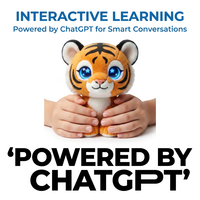 Peluche Eléctrico de Tigre Rayado con IA ChatGPT, LED de Brillo Estrellado, Activación por Tacto, Diálogo Multilingüe, Acepta Personalización de Fábrica, Cuteyeah