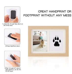 Cadre <span class=keywords><strong>photo</strong></span> imprimé de pattes pour animaux de compagnie Cadre <span class=keywords><strong>photo</strong></span> de table de boue commémorative pour <span class=keywords><strong>chien</strong></span> et chat Cadre <span class=keywords><strong>photo</strong></span> imprimé de mains et de pieds de bébé - Product Image 2