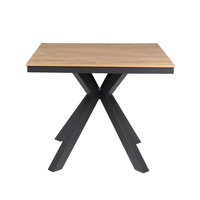 AJUNION Table d'extérieur carrée en bois et plastique à cadre en aluminium personnalisé Meubles de patio Table à manger Meubles de jardin Table à manger