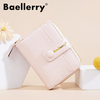 Billetera Cuero untuk Mujer Dama wanita Carteras lipat dua pemegang kartu kecil kulit Pu buaya RFID dompet Pemblokiran untuk wanita
