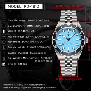 PAGANI DESIGN 1812 2025 New Bracelet Men's Luxury Retro <b>Automatic</b> Watches AR Sapphire Glass NH35A Mechanical Wrist Watch for Men - Product Image 2