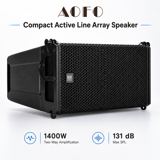 AOFO Mini HDL 6-A Dual 6 Inch Active Line Array Speaker 700W Powered PA Speaker Set Professional Sound System for DJ Stage