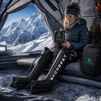 Masseur de jambes professionnel sans fil à compression d'air à 8 chambres, rechargeable, pression de 260 mmHg pour massage des bras, contrôle du temps