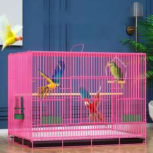 Vente en gros de fil métallique pour animaux de compagnie argent noir <span class=keywords><strong>Cage</strong></span> pour perroquets à oiseaux <span class=keywords><strong>Cage</strong></span> pour petits perroquets d'extérieur à vendre Maison pour animaux de compagnie - Product Image 2