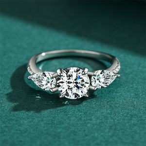 批发嘻哈风格镀金奢华珠宝女戒指派对经典锆石廉价订婚银925结婚承诺戒指 - Product Image 4