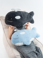 Almohada de Felpa Suave MEIWEN con Diseño de Orca de Dibujos Animados, de Alta Gama y Adorable, Rellena de Algodón PP, 55*40cm, Unisex, para Regalos Navideños