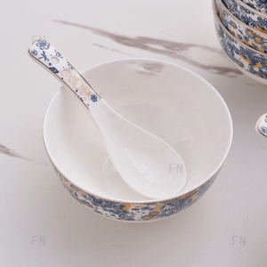 ชุดชามและช้อนเซรามิกหรูหราสไตล์ยุโรปขายดี - Product Image 4