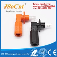 Enchufe de bloqueo automático Chapado en plata unipolar de alta corriente 240A conector de nueva energía de alta potencia ángulo recto nailon DC cobre