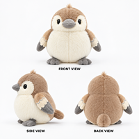 Peluche personnalisée OEM/ODM avec logo, jouet en peluche en coton PP, oiseau en peluche, coussin câlin, compagnon pour enfants, cadeau d'anniversaire