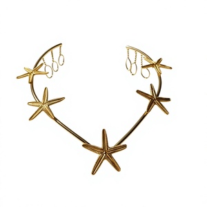 Gold Plated Brass <b>Tiara</b> Starfish Geometric Wire <b>tiara</b> <b>for</b> <b>Wedding</b> Party Gift - Product Image 1