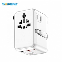 Worldplug PD 70W multi-ports adaptateur de voyage universel chargeur rapide téléphones mobiles ordinateurs portables 10A câble en cuivre prise adaptateur mondiale