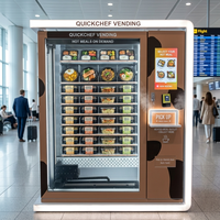 Distributeur automatique de repas préemballés à grande capacité, sans espèces, pour la vente de plats chauds en intérieur, pour la vente au détail commerciale, certifié CE