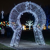 Grande décoration interactive de lanternes pour parc d'attractions, pour Noël, utilisation intérieure/extérieure, spectacle de lumière pour parc à thème