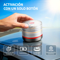 360 °   Luz de Emergencia LED V16 de Alta Visibilidad Aprobada por la DGT, Luz de Advertencia para Automóvil con Geolocalización GPS