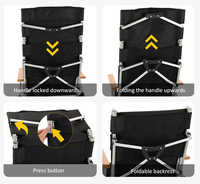 Logo personnalisé Siège bas pour l'extérieur Cadre en aluminium Léger Dossier haut Relax Confortable Fauteuil de camping pliant inclinable