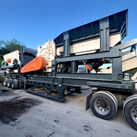 Concasseur mobile 3-en-1 sur roues, vente directe usine, capacité 200t/h, pour calcaire, gravier, minerai de fer, pierre de rivière