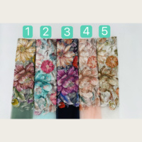 Tissu en tulle brodé de perles style peinture à l'huile, motif grande fleur, 5 couleurs, tissu robuste pour robe Qipao