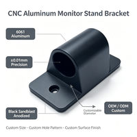 Support de moniteur personnalisé en acier inoxydable/aluminium usiné CNC, finition anodisée sablée noire 0,01 mm, OEM ODM Électronique