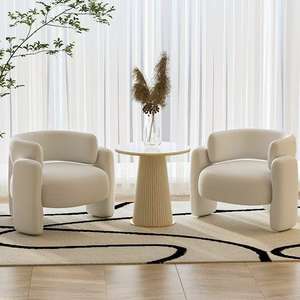 Ensemble de fauteuil lounge et de bureau d'accueil en cuir véritable, design moderne pour hôtel, salle à manger, chambre à coucher, salon - Product Image 1