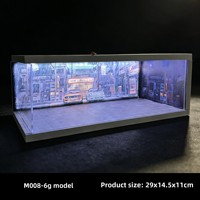 Diorama 1/64 Scène Cyberpunk Parking Simulé Vitrine de Présentation pour Modèles de Voitures Miniatures Garage de Rangement Éclairage Néon
