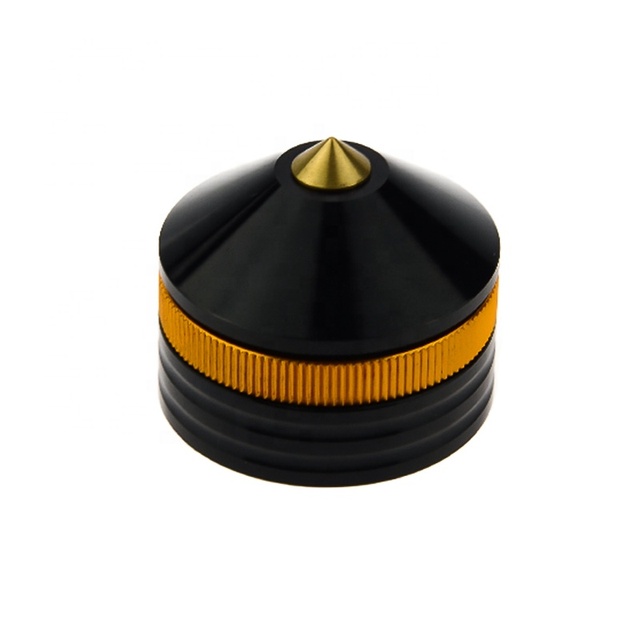 Manufacturer Cnc Machined Aluminium Speaker Spike Cone Pad Gold Shockproof Spike Pad