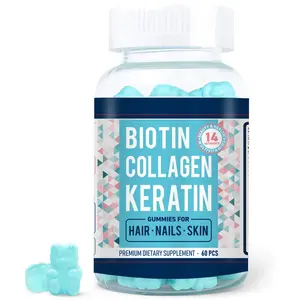 Private Label Your Logo Biotin Hair Growth Collagen Vitamin Biotin Gummies