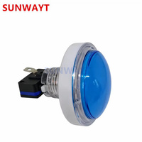 Interrupteurs à bouton-poussoir ronds translucides 12V pour machine de jeu vidéo d'arcade, gros bouton-poussoir rond de 60 mm, interrupteurs éclairés par LED