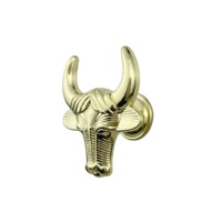 Poignée de meuble en alliage de zinc moderne pour armoire de cuisine extérieure, boutons de tiroir de commode de chambre à coucher, forme tête de bœuf, couleur or et argent