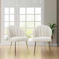 Fauteuil d'appoint de luxe pour salon, style nordique, en tissu, avec pieds en métal doré, idéal pour hôtel