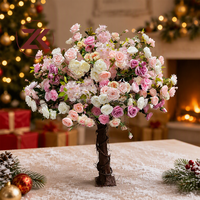 Centre de table de luxe pour anniversaire, arbre de fleurs artificielles roses, arbre de cerisier en soie, décoration de fête durable