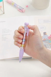 ปากกาเจลลายการ์ตูนน่ารักแบบ DIY - ปากกาเจลรูปหัวใจคริสตัล ดีไซน์สร้างสรรค์สำหรับนักเรียน สีดำ ขนาด 0.5 มม. อุปกรณ์การเรียน - Product Image 2