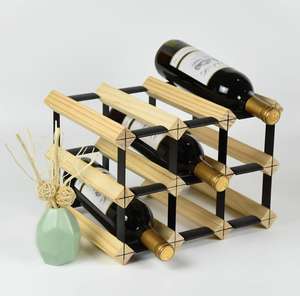 Klassische modulare Wein regale aus Holz und Metall mit 42 Flaschen - Product Image 6