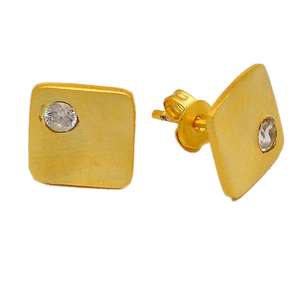 ต่างหูเพชรแท้ทำด้วยมือ925เงินสเตอร์ลิงพร้อมชุบทองเครื่องประดับชั้นดีสำหรับงานปาร์ตี้ - Product Image 1