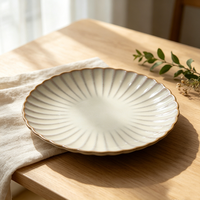 Service de table en grès émaillé au four de 18 pièces pour 6 personnes – Assiettes et bols modernes à glaçure réactive rose – Idéal pour restaurants et hôtels – Motif pétale