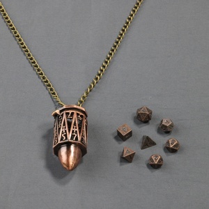 MINI PALENT Hohl metall D20 Bullet Halskette Mini Würfel Set RPG DND D20 Bullet Mini Würfel Aufbewahrung tasche Custom Metal D20 Würfel Set - Product Image 2