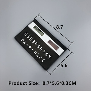 Solar Powered Card Calculator 8 Digit Ultra Thin Plastic Multi Color For Office School Use - Product Image 3