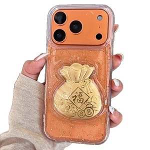Coque de téléphone transparente antichoc en TPU avec feuille d'or de luxe et protection d'appareil photo pour iPhone 17/16/15/14/13 Pro Max - Product Image 5