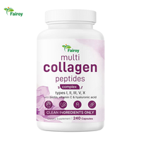 Complexe multi-collagène pour femmes avec biotine, vitamine C, acide hyaluronique, 5 types de capsules
