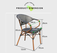 Aluminium-Legierung Französischer Bistro-Esszimmerstuhl-Set mit Koriander-Design für Villa, Küche, Schlafzimmer, Komfortable Klappbare Gartenmöbel