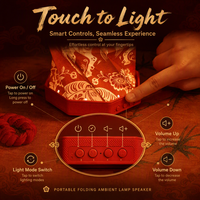 Lampe en papier pliable, rechargeable par USB, commande tactile, lumière LED à intensité variable, lampe de table portable pour le camping en plein air, cadeau