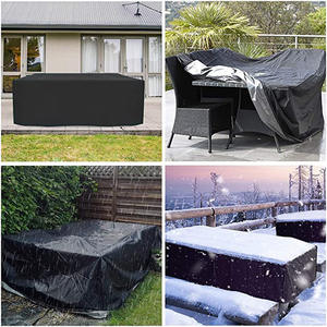 Housse de protection imperméable pour banc d'extérieur en tissu polyester et Oxford noir, revêtement argenté 210D - Product Image 2