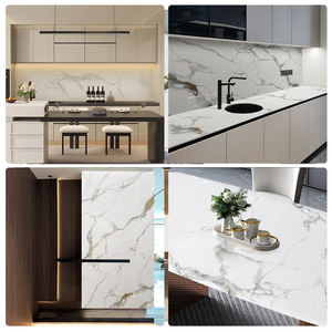 סובבת קלטה לבנה מודרנית ורידים זהב קוורץ אבן מהונדס אבן מלאכותי מטבח קוורץ משטח משטח לוח גדול - Product Image 5