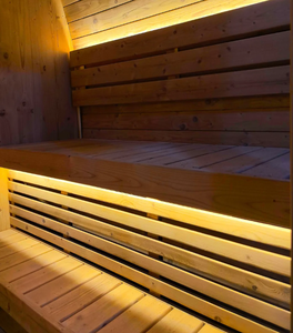Sauna extérieur en épicéa carbonisé HELIUS Canada pour 4 personnes, sauna à vapeur imperméable avec poêle électrique/poêle à bois - Product Image 6
