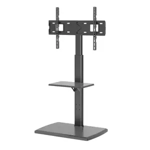 NBHY Height Adjustable TV Stand with Power Outlet Mobile TV Cart on Wheels Tilt TV Cart Holds
