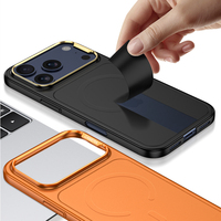 Nouveauté GKK pour 17 Pro Max Étui de téléphone portable magnétique TPU+PC Design couleur unie Protection 360° Charge sans fil
