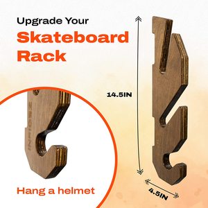 Présentoir de Skateboard en bois support <span class=keywords><strong>mural</strong></span> avec crochet de suspension pour patins à roulettes et casques - Product Image 2