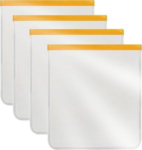 Huamaohengchun - Juego de 4 Bolsas Reutilizables para Congelador de 2 Galones, Libres de BPA, a Prueba de Fugas, Estilo Clásico, para Almacenamiento de Alimentos, 13"x16" para el Hogar - Product Image 1